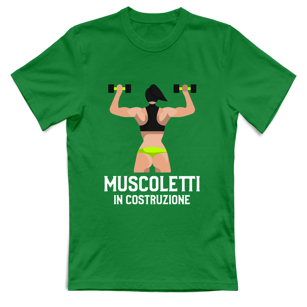 Maglietta ironica Muscoletti in Costruzione — BorninProvincia
