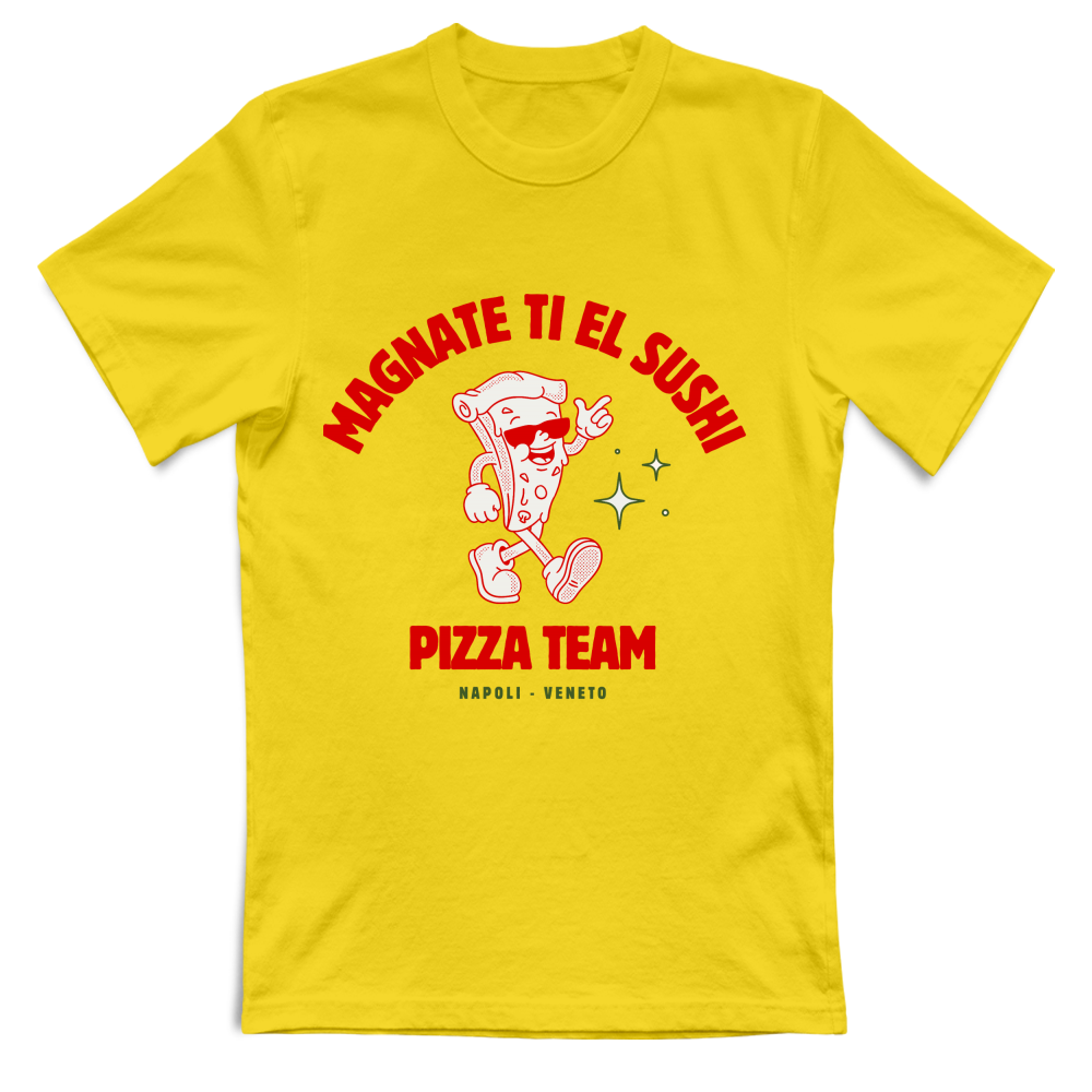 Maglietta ironica Pizza Team cibo italiano — BorninProvincia