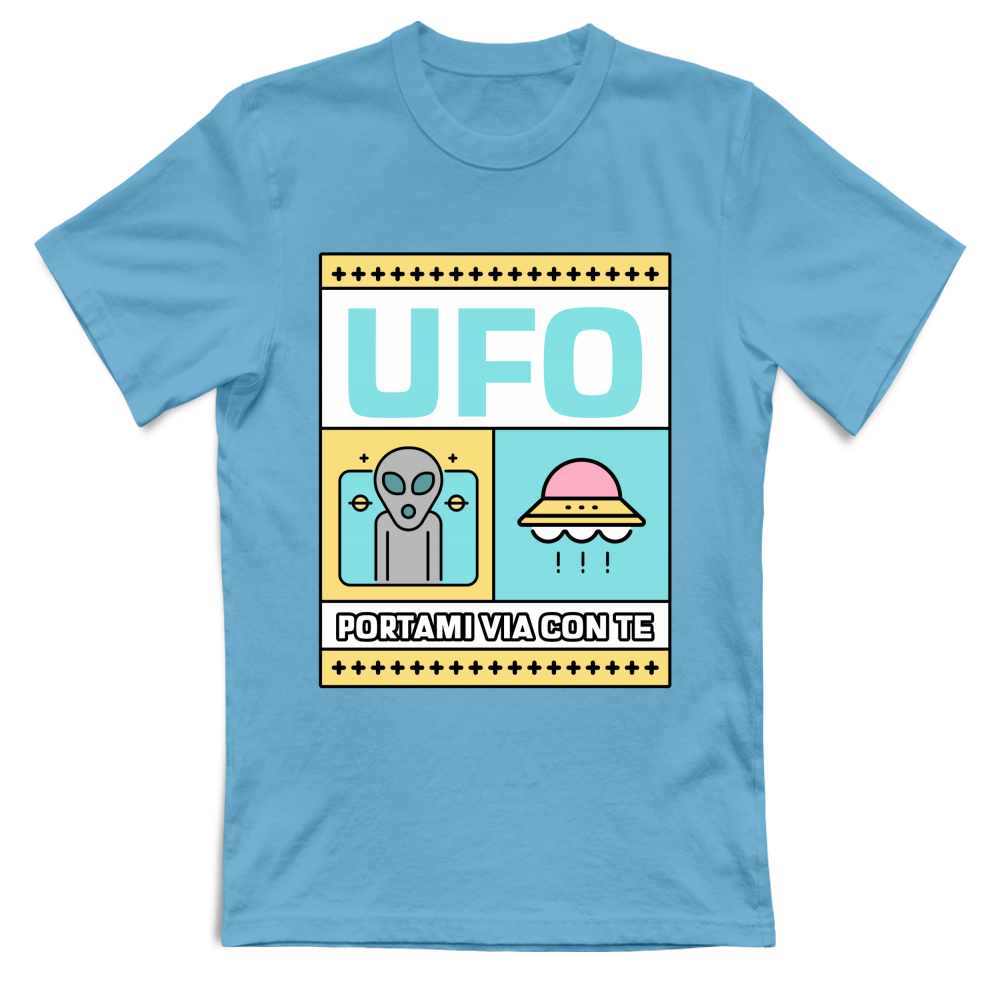 Maglietta ironica ufo portami via — BorninProvincia