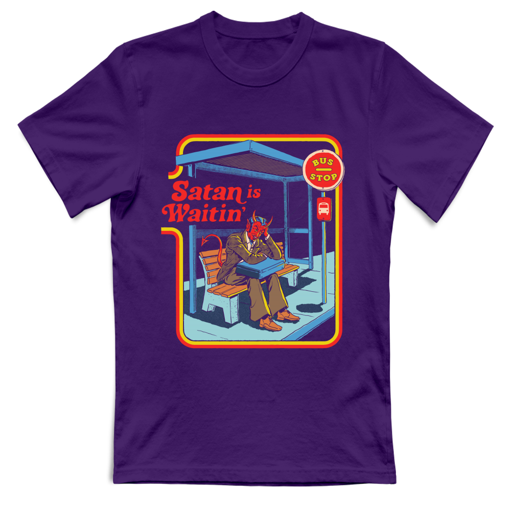 T-Shirt Unisex satana sta aspettando horror vintage
