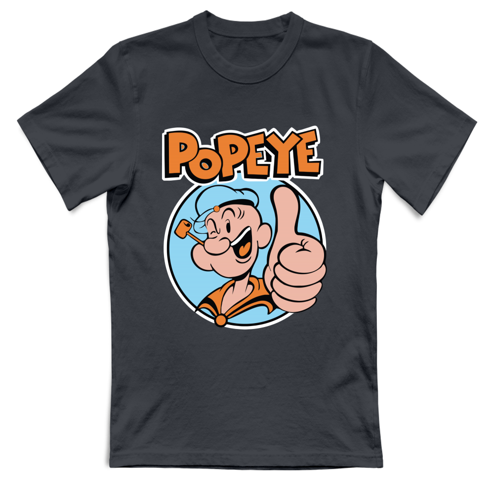 T-Shirt Unisex popeye cartoni vintage grigia
