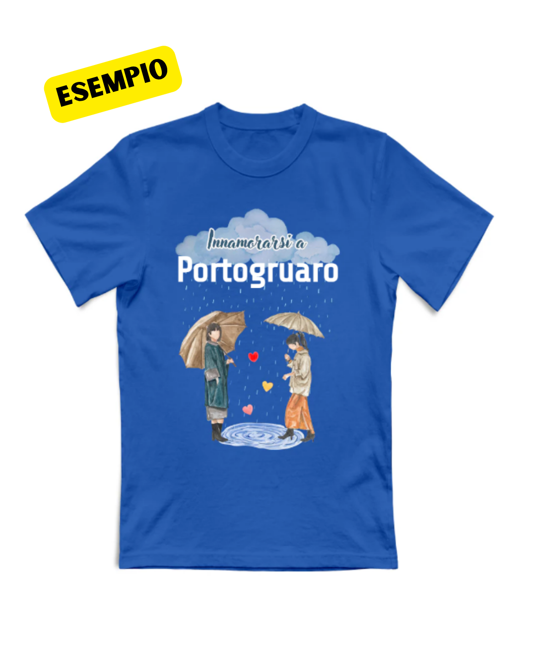 T-Shirt Personalizzata "Innamorarsi a [Nome Paese]" — Gadget del tuo Paesino