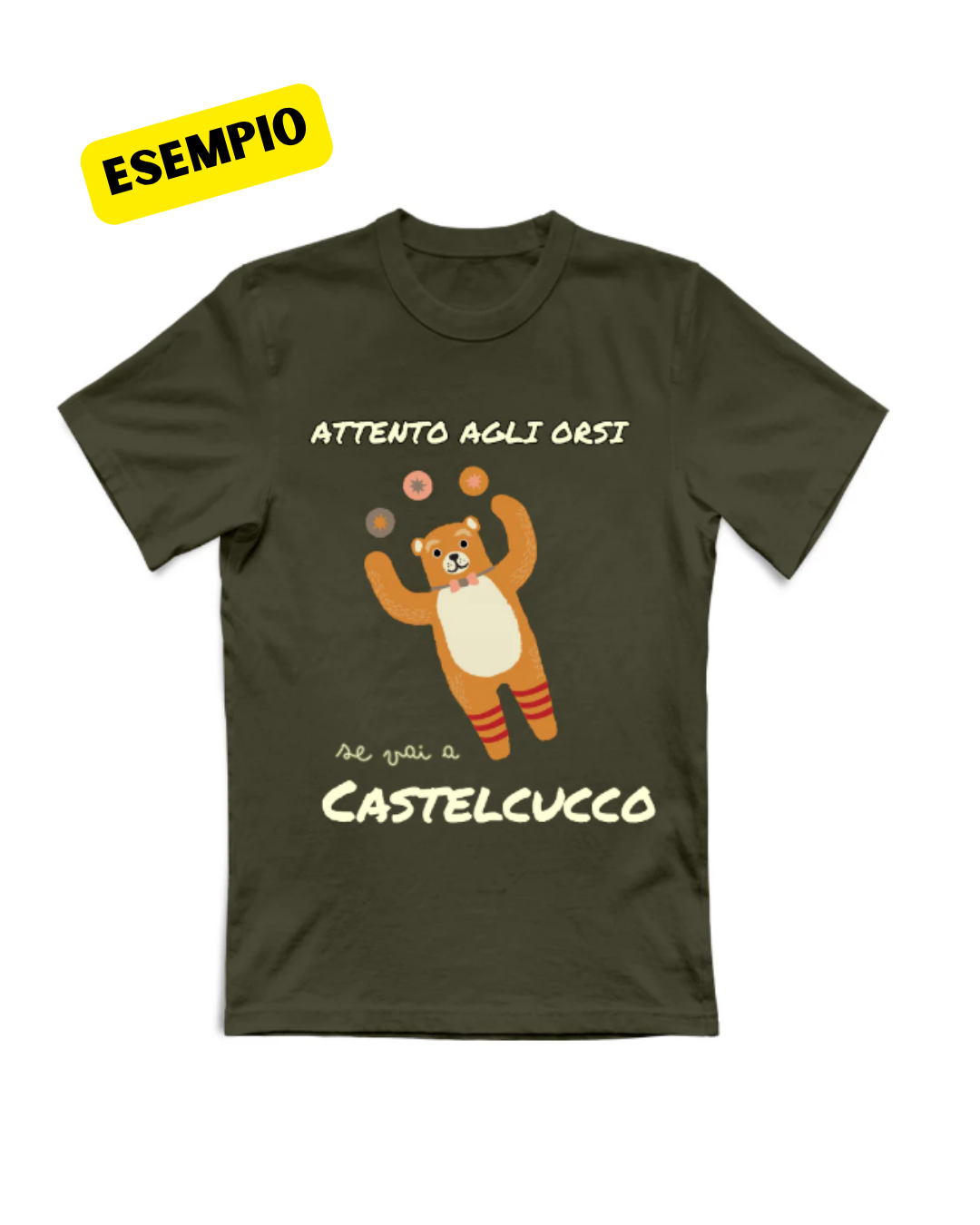 T-Shirt Unisex PERSONALIZZATA attento agli orsi se vai a nomepaes