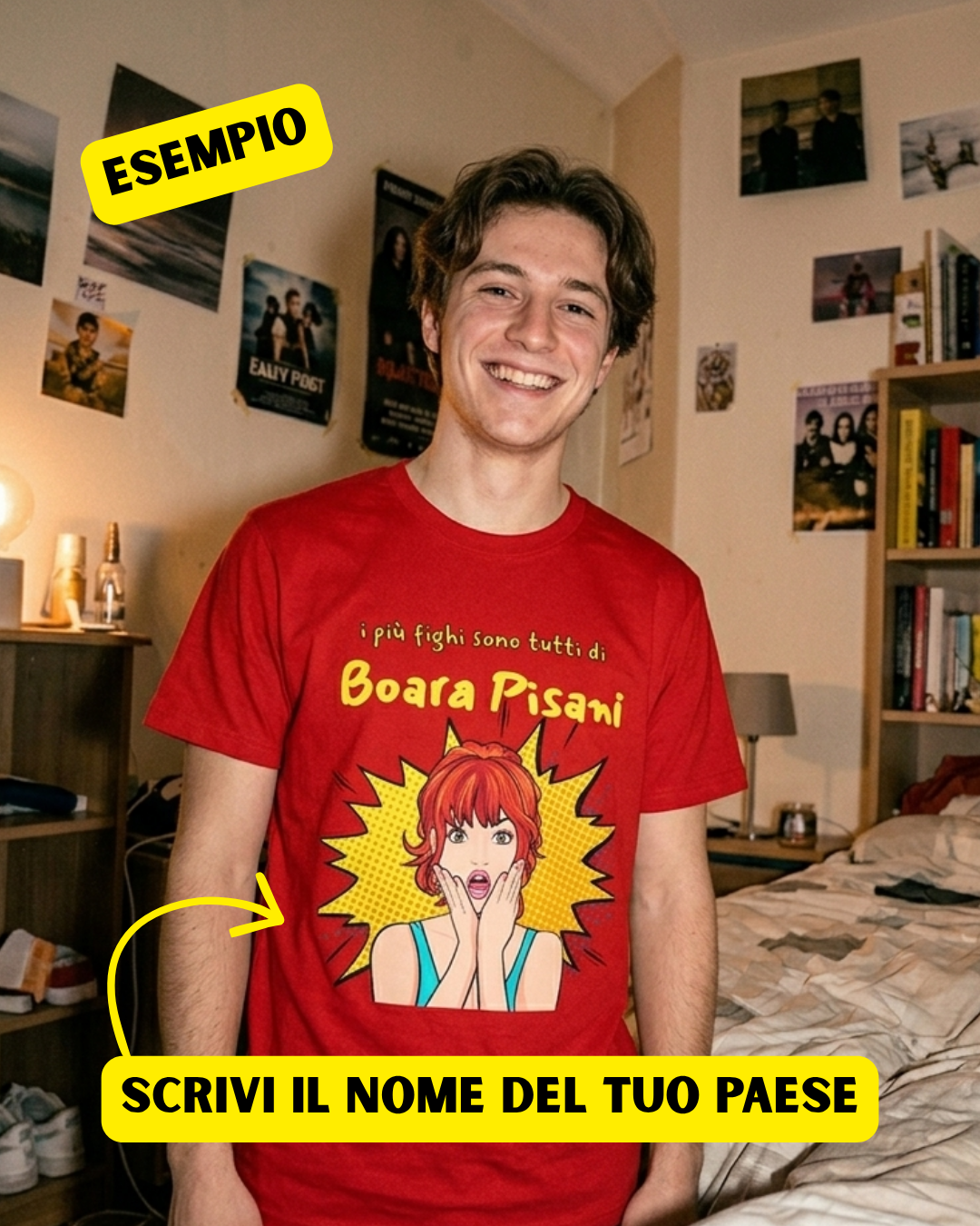 T-Shirt Personalizzata "I Fighi Sono di [Nome Paese]" — Gadget del tuo Paesino