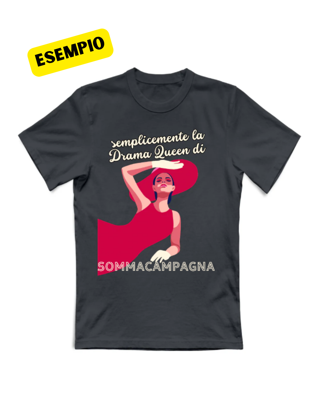 T-Shirt Personalizzata "Drama Queen di [Nome Paese]" — Gadget del tuo Paesino