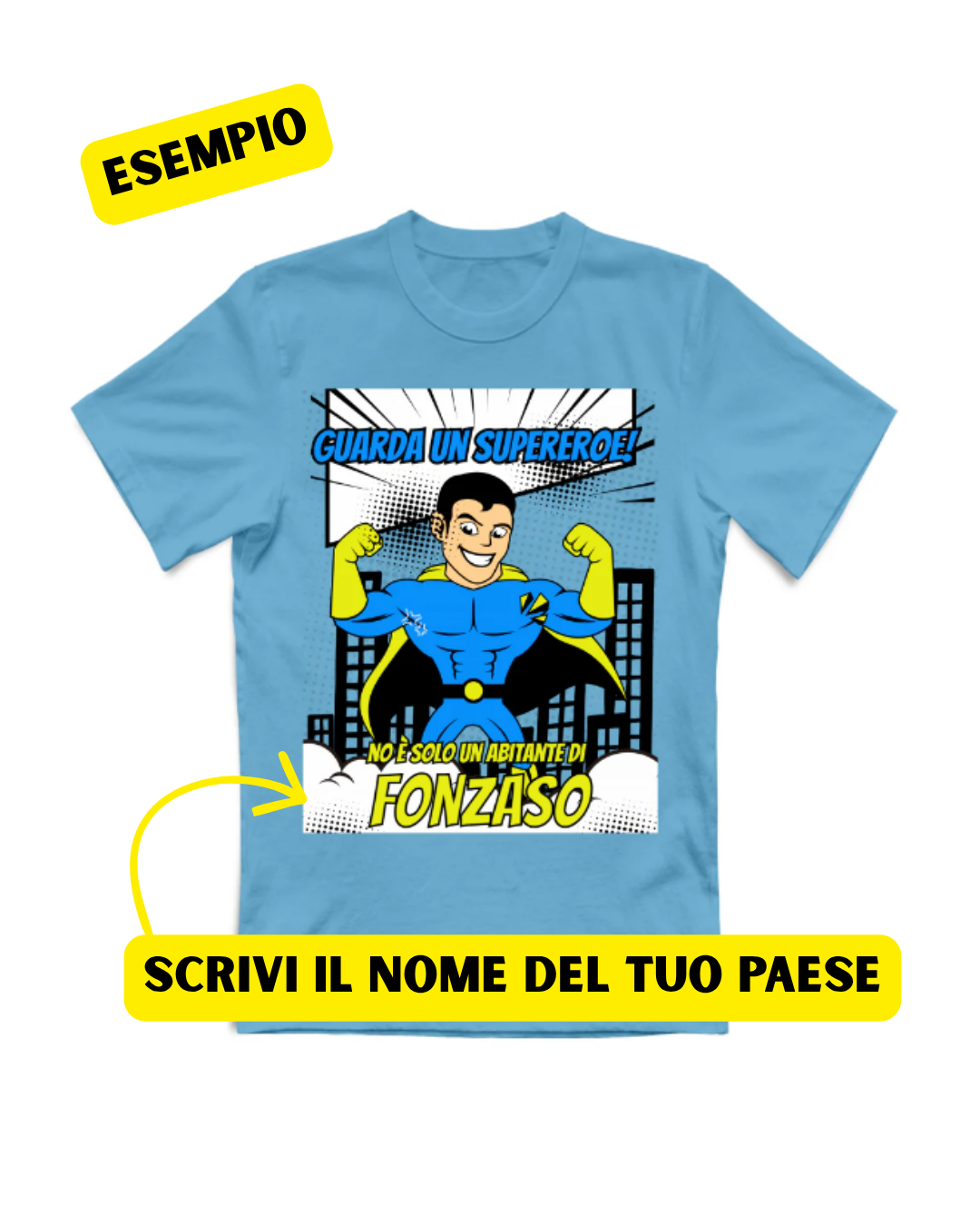 T-Shirt Unisex T-shirt PERSONALIZZATA supereroe
