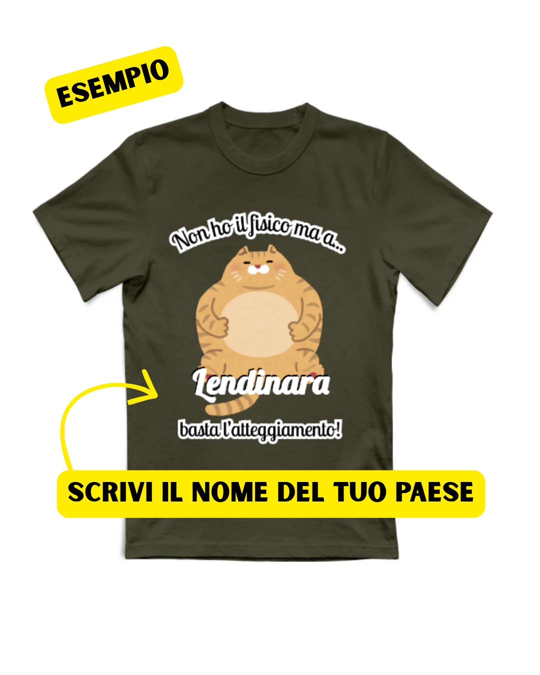 T-Shirt Unisex PERSONALIZZATA "Non ho il fisico ma basta atteggiamento"