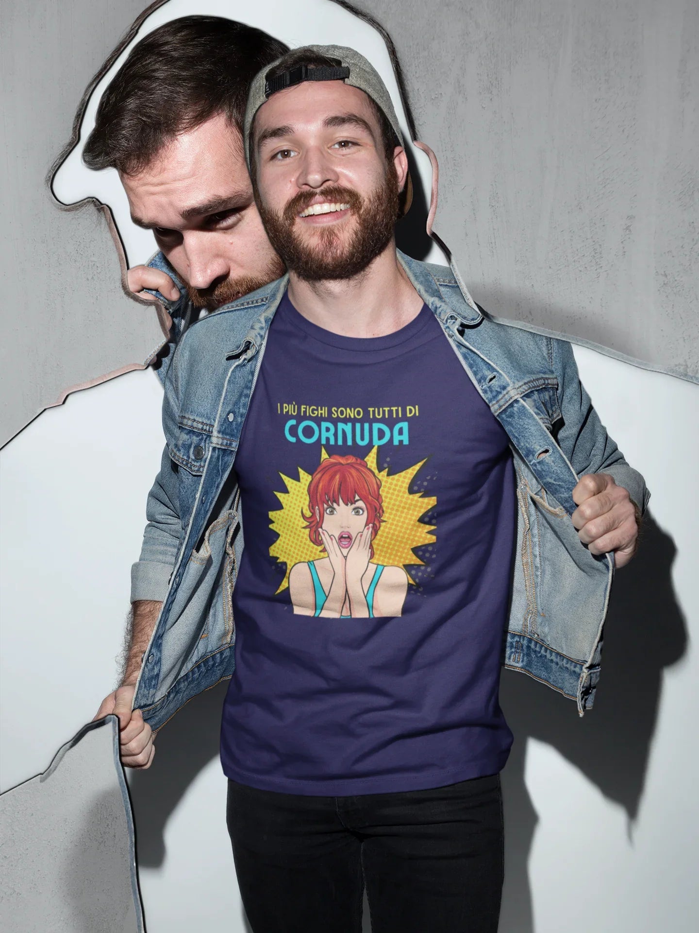 hipster-shot-of-a-man-with-beard-wearing-a-t-shirt-mockup-and-a-denim-jacket-a18687 - BorninProvincia