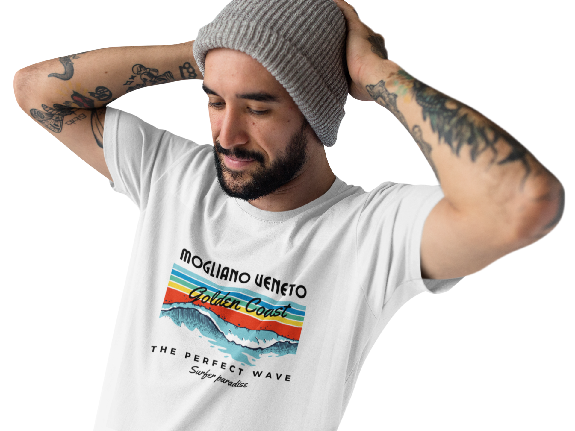 transparent-mockup-of-a-man-fixing-up-his-beanie-while-wearing-a-t-shirt-at-a-studio-a17021 - BorninProvincia